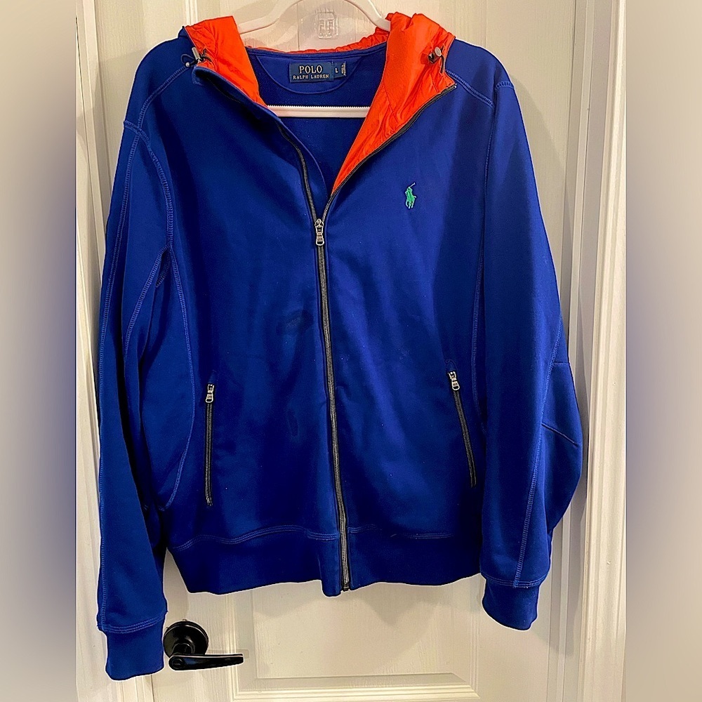 Ralph Lauren Vibrant Blue Jacket with Orange Accents EUC